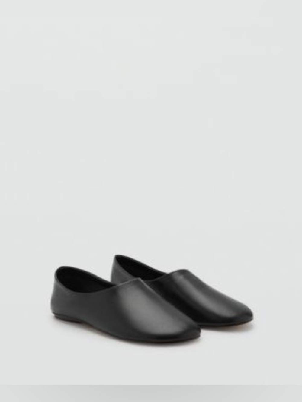 MANGO Leather Flat Shoes Ballerina - Picture 2 of 10